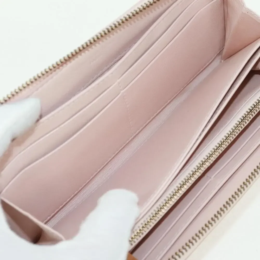 Dior Cannage Lambskin Studs Long Wallet Pink